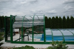 Schwimmbadüberdachung Konstruktion Seite